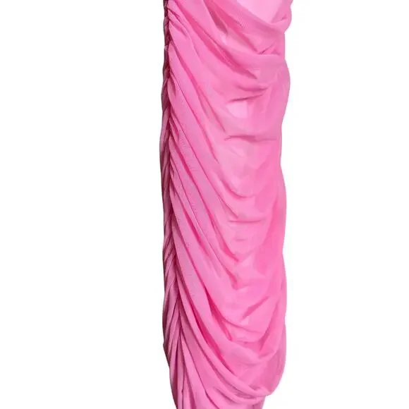 Norma Kamali NEW Walter Mini Dress Size XS in Candy Pink Sweetheart Neckline - Picture 8 of 12